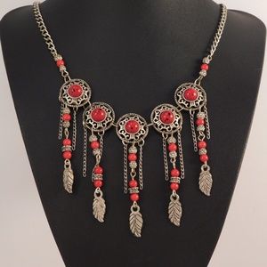Vintage 70's Boho Southwestern Bib Necklace